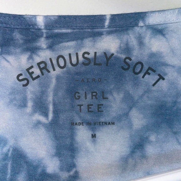 Blue Tie-Dye Top, Aeropostale Seriously Soft Girl Tee, Size Medium - Picture 3 of 3